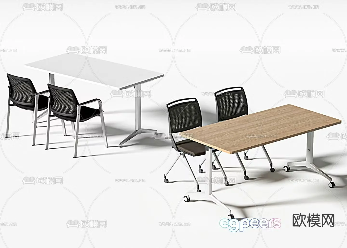 Training table conference table 3d model