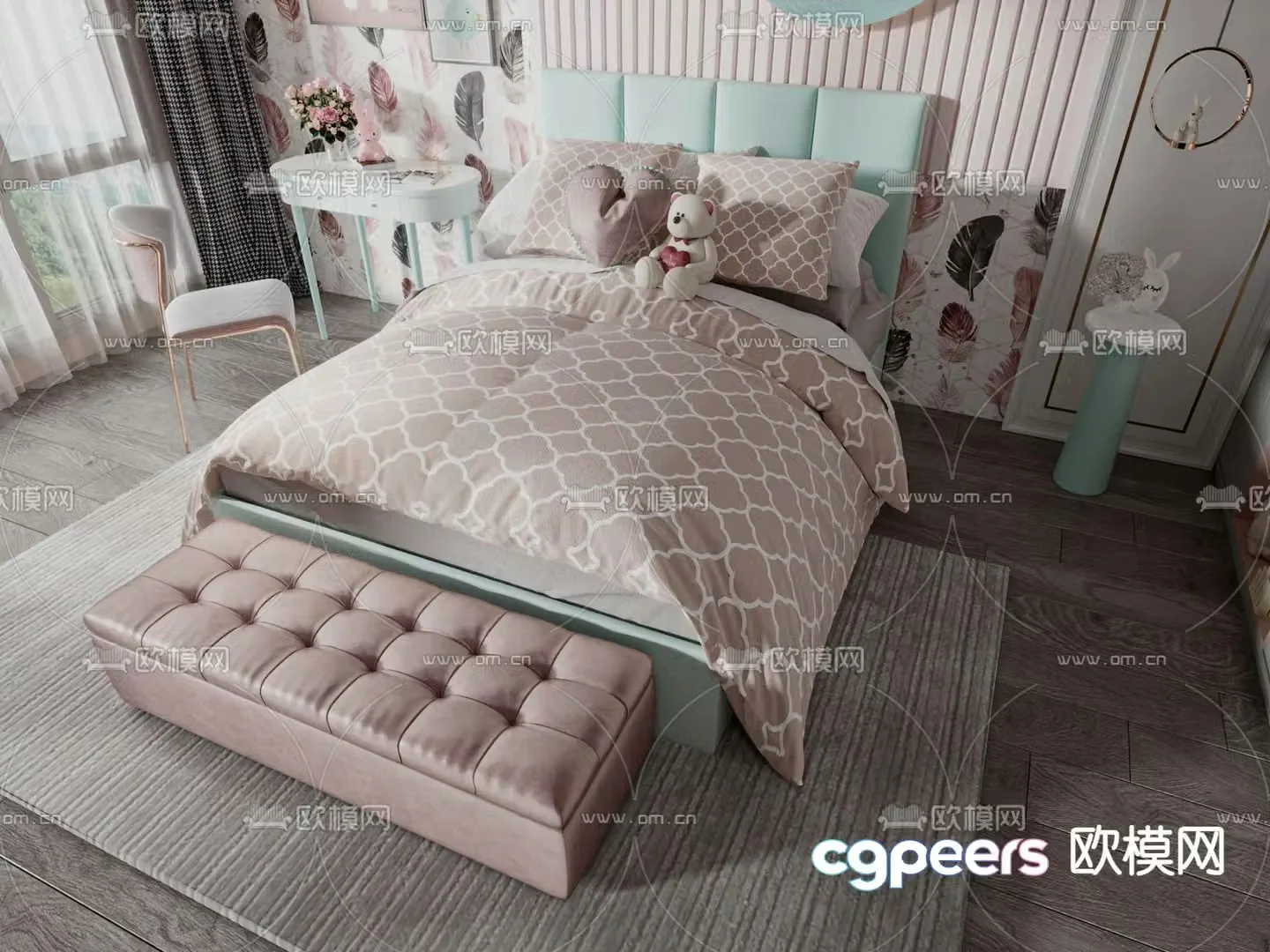 Modern children’s bed 3d model