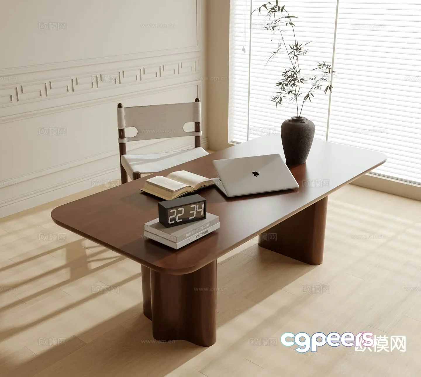 Medieval style desk and chair 3d model
