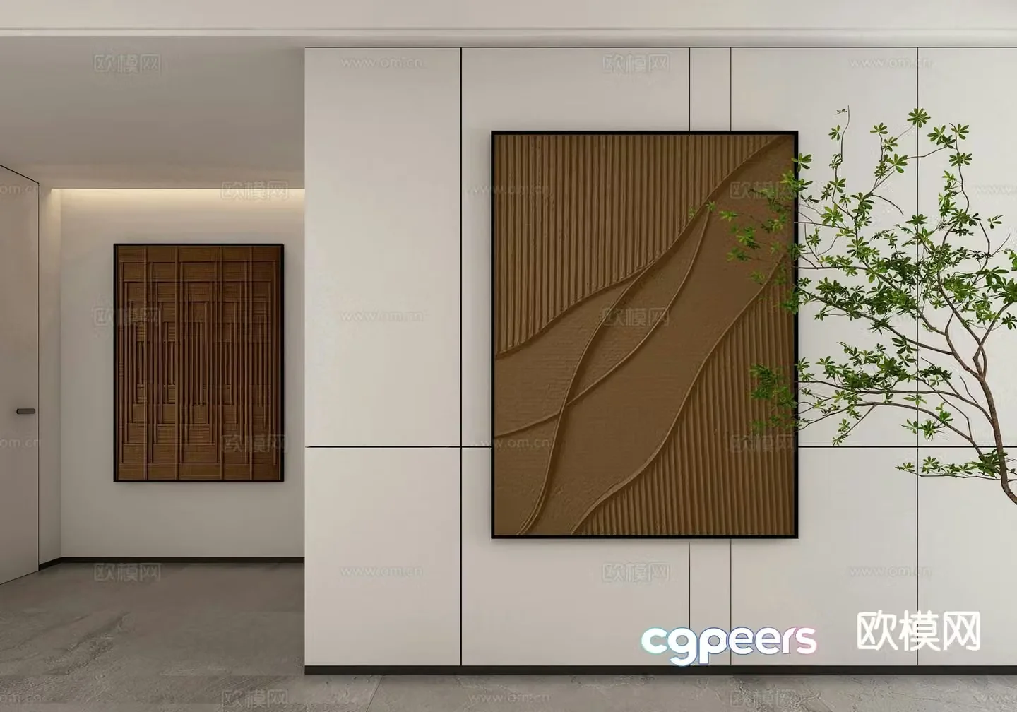 Modern art painting decorative painting 3d model