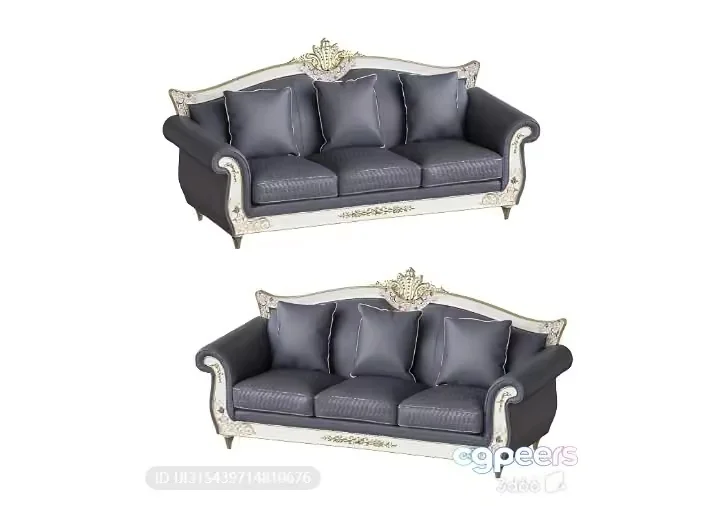 Grey Couch Set 3D Model – 7784 – VRAY Render