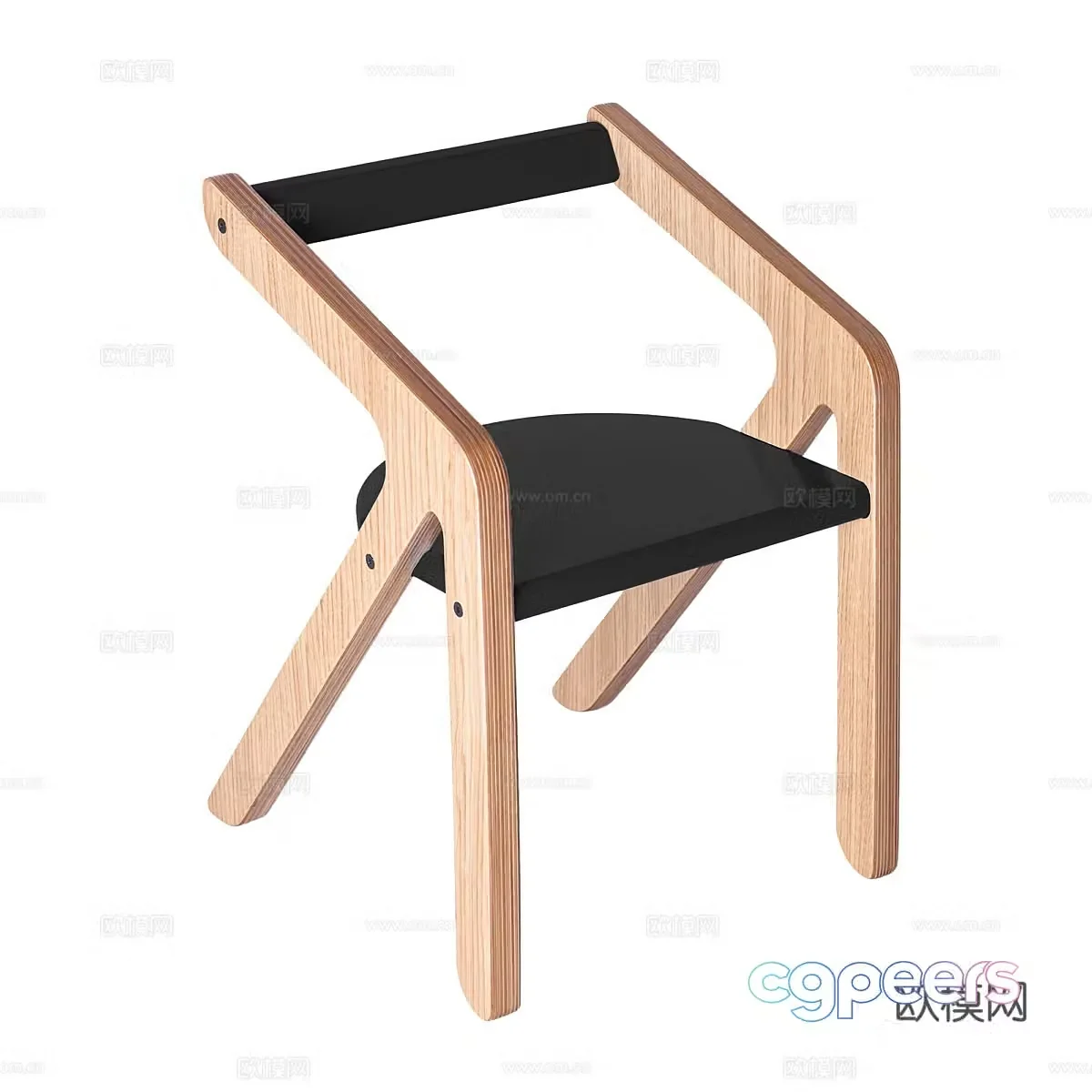 Nordic simple single chair chair simple chair casual chair stool 3d model