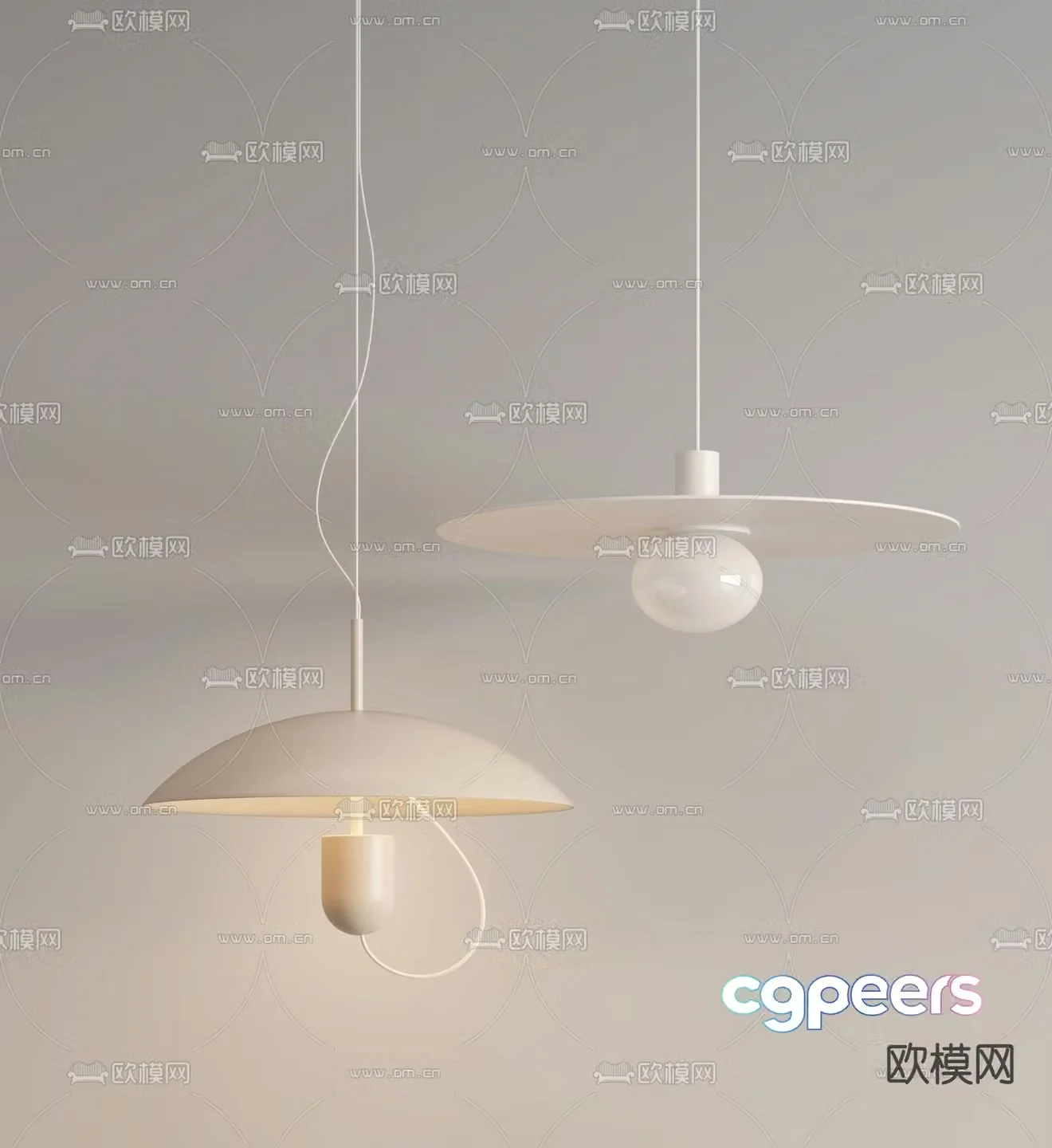 Cream style small chandelier 3d model