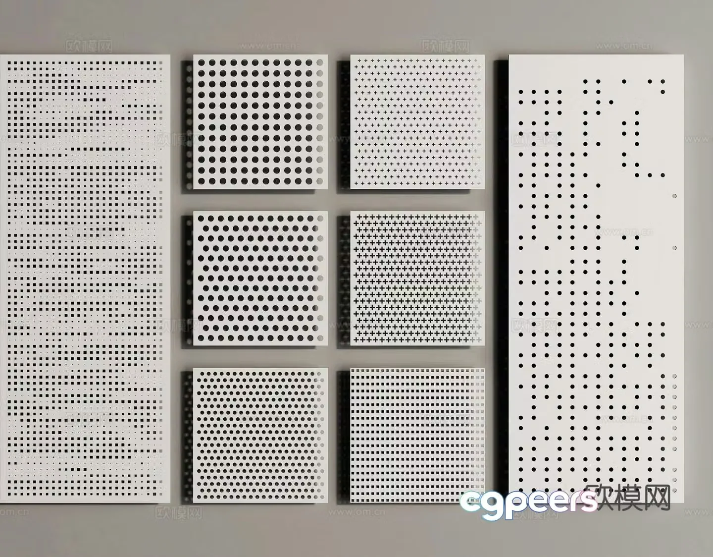 Modern punched plate perforated plate hollow plate 3d model