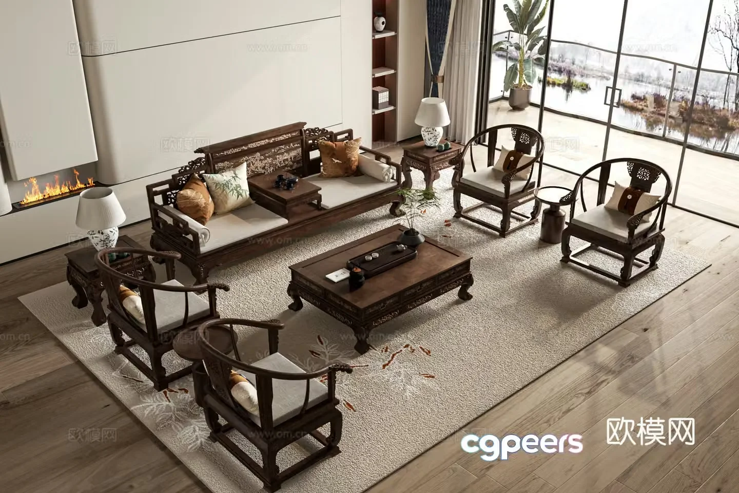 New Chinese style sofa 3D model
