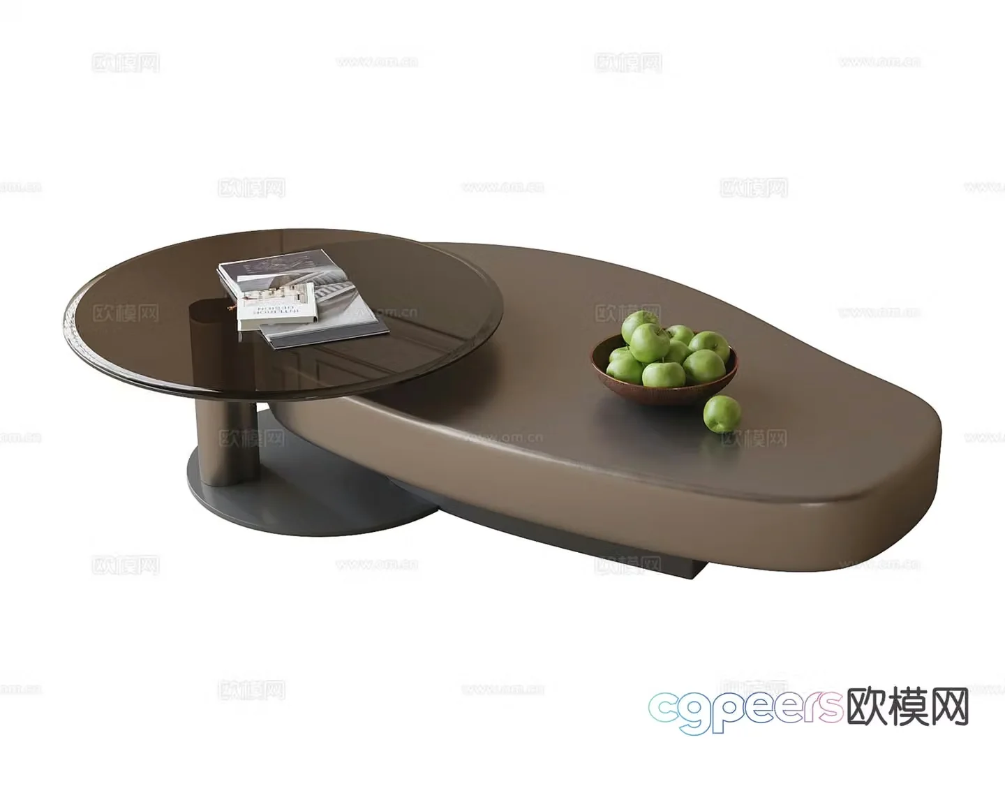 Modern double coffee table 3d model