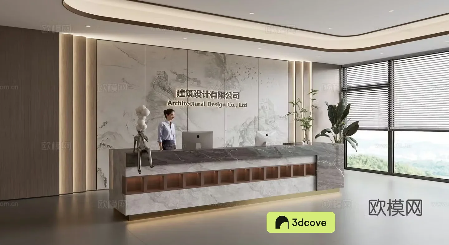 Modern company front desk reception area bar reception desk service desk company front desk background