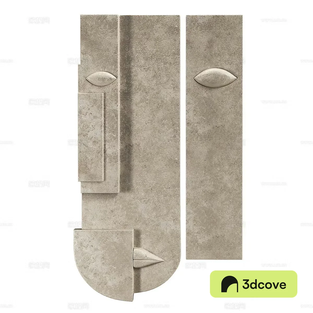 Wasabi wind pendant Wasabi wind light luxury stone pendant art pendant retro pendant stone wall 3d model