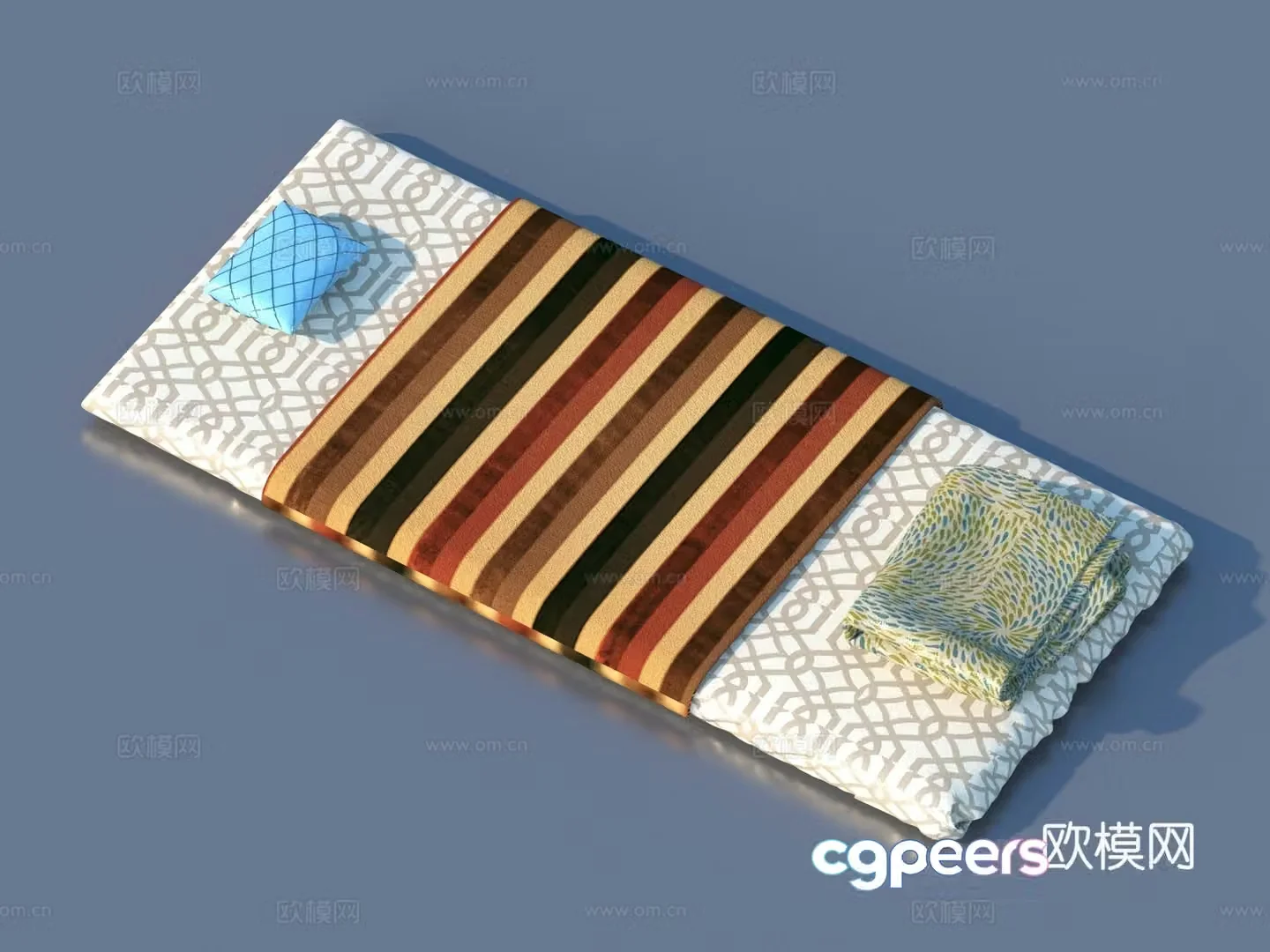 Mattress Pillow Quilt Bedding 3d Model