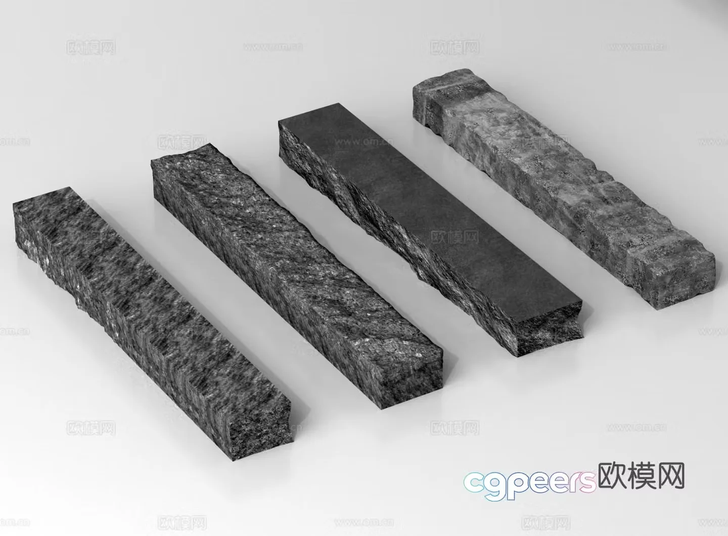 Landscape stone strip stone stone 3d model