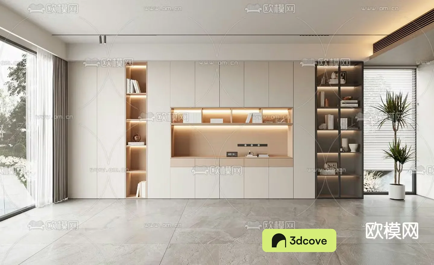 Modern bookcase storage cabinet