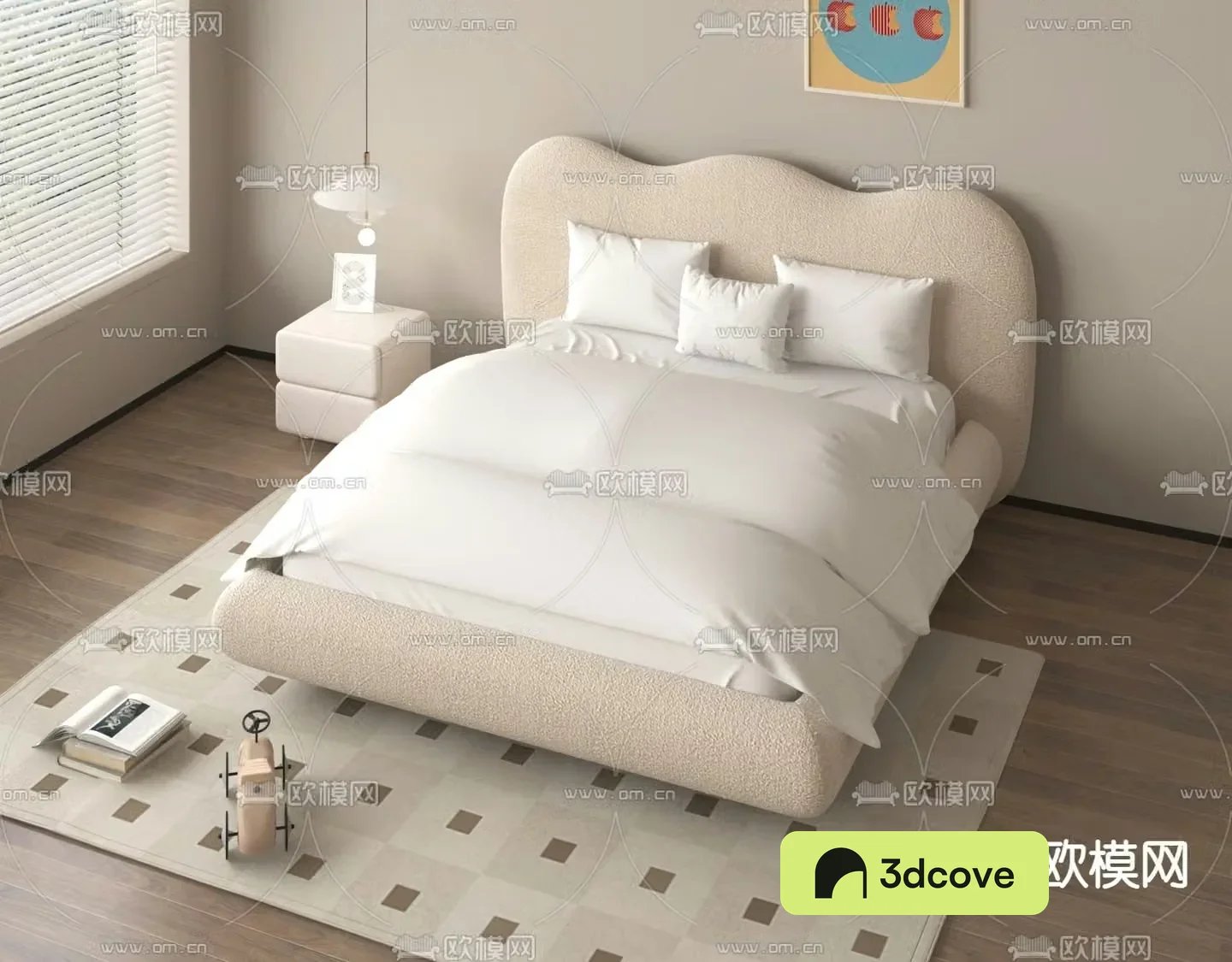 Cream style double bed