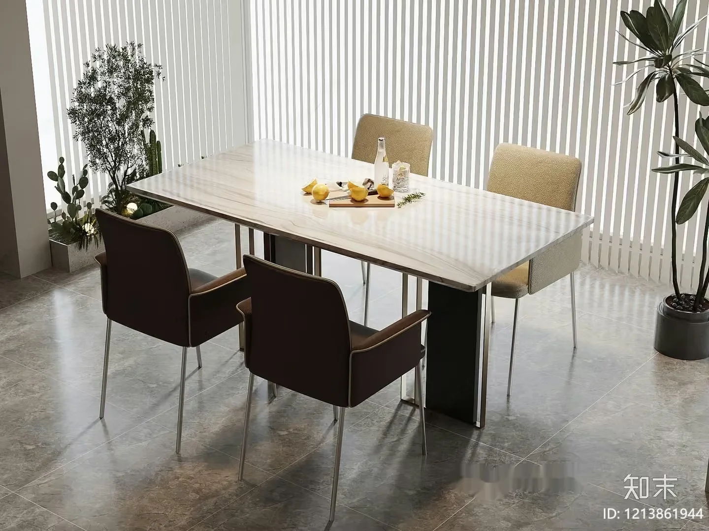 Modern Dining Room 3D Model – 16519 – VRAY Render