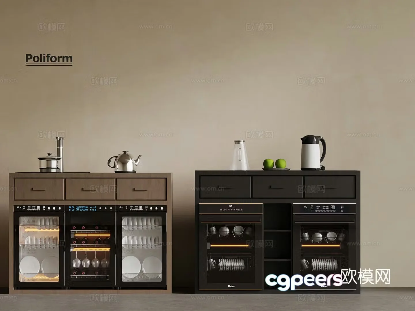 Modern dining cabinet disinfection cabinet sideboard 3D model