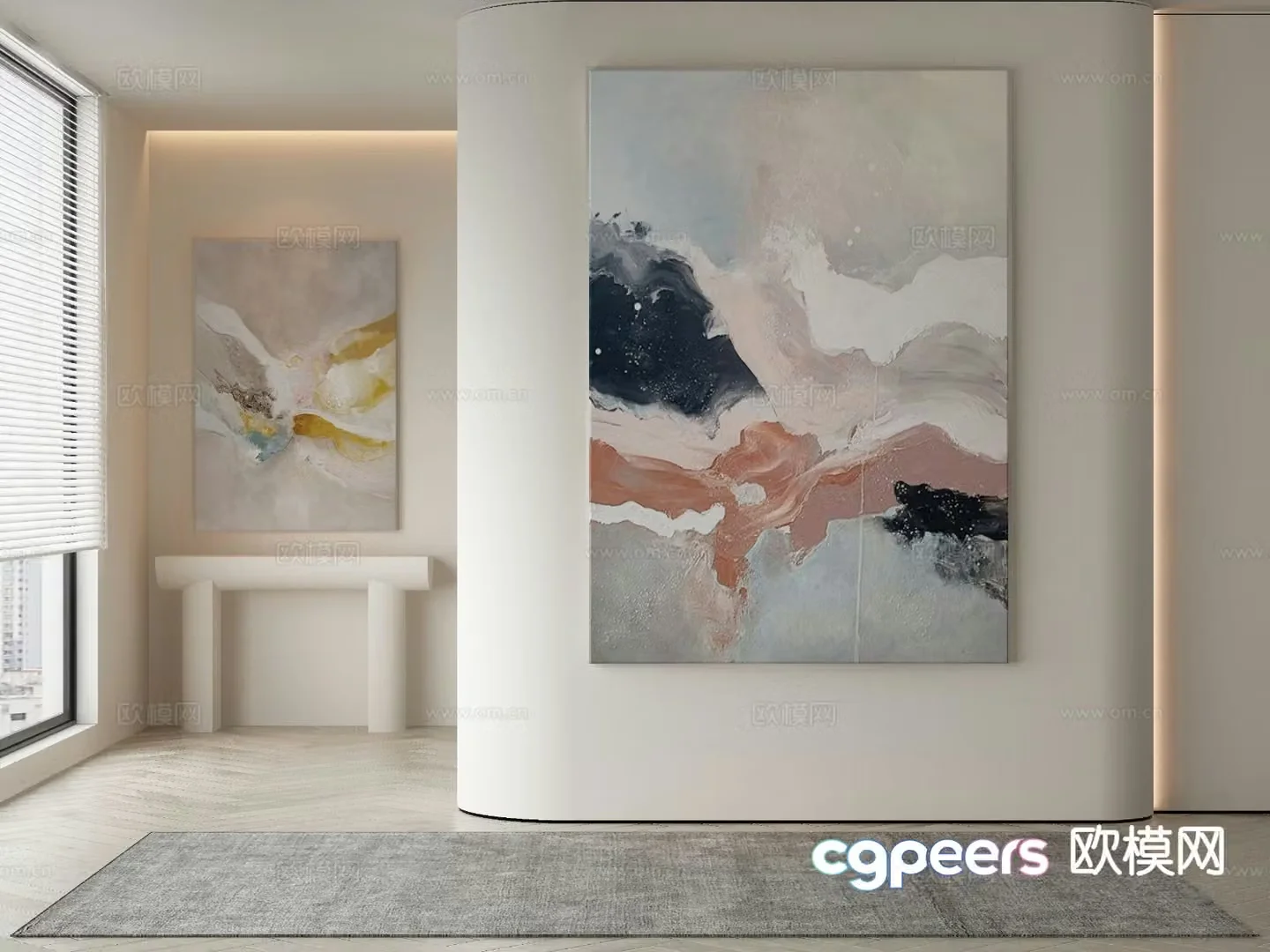 Modern art painting decorative painting 3d model