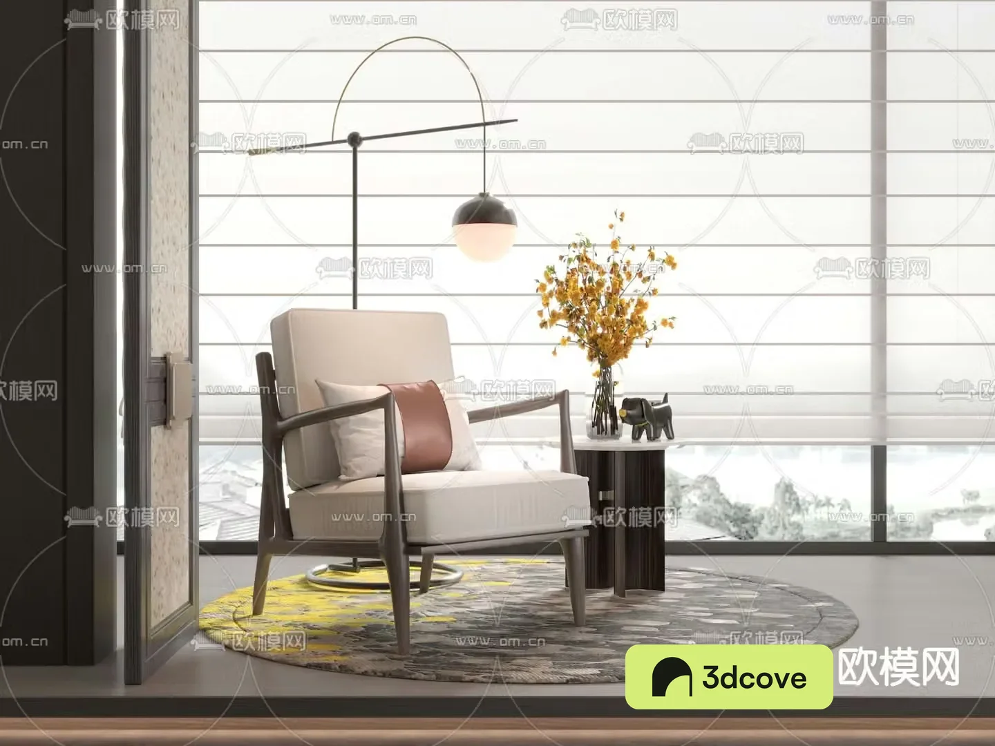 New Chinese style leisure sofa fabric leisure sofa