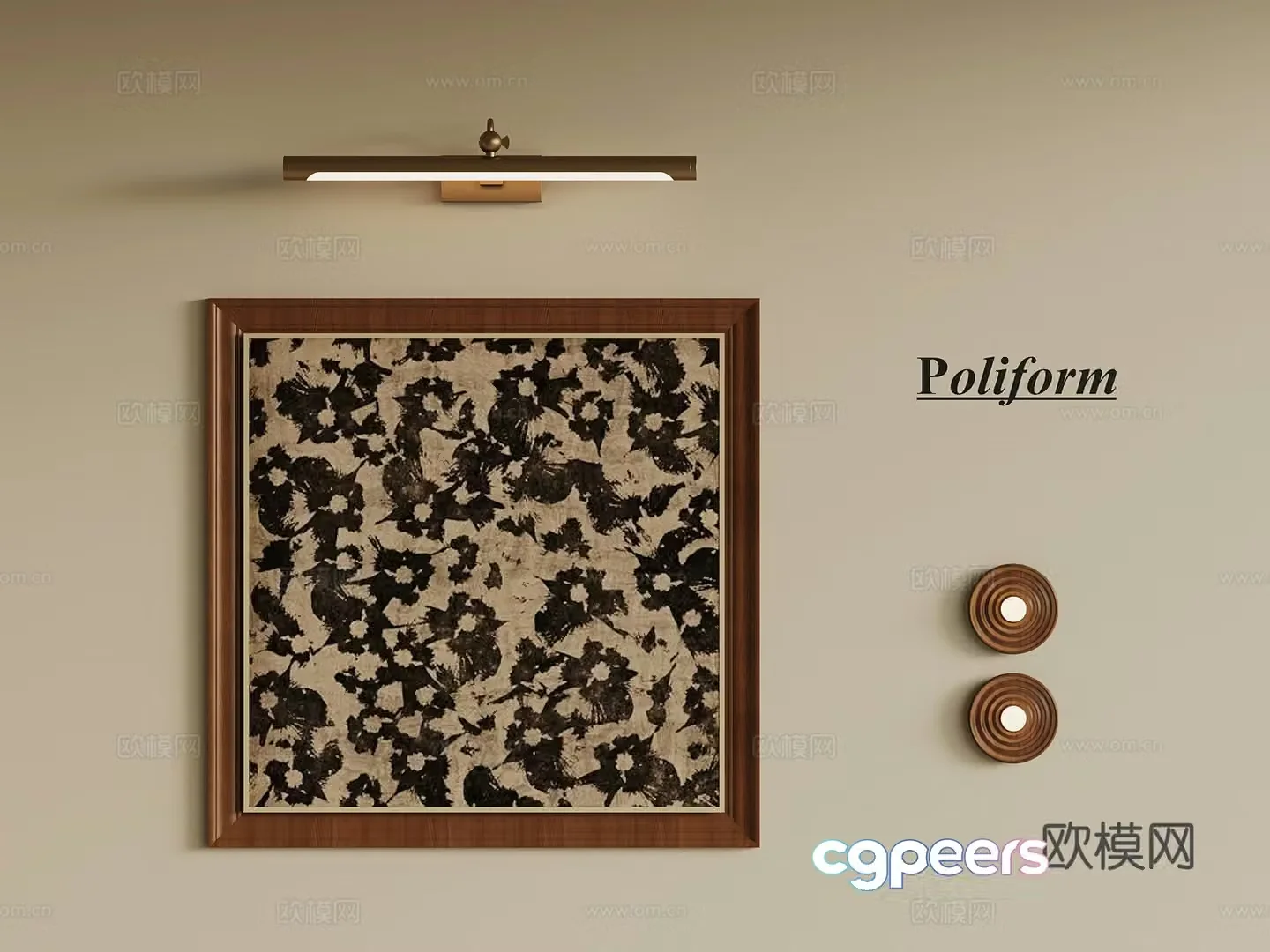 French medieval hanging painting 3D model