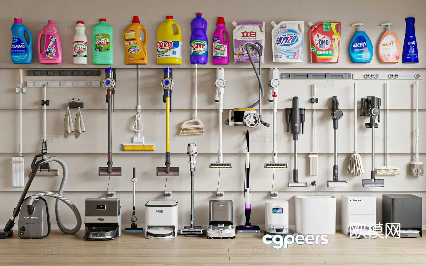Mop sweeping robot laundry detergent laundry detergent socket rag 3d model