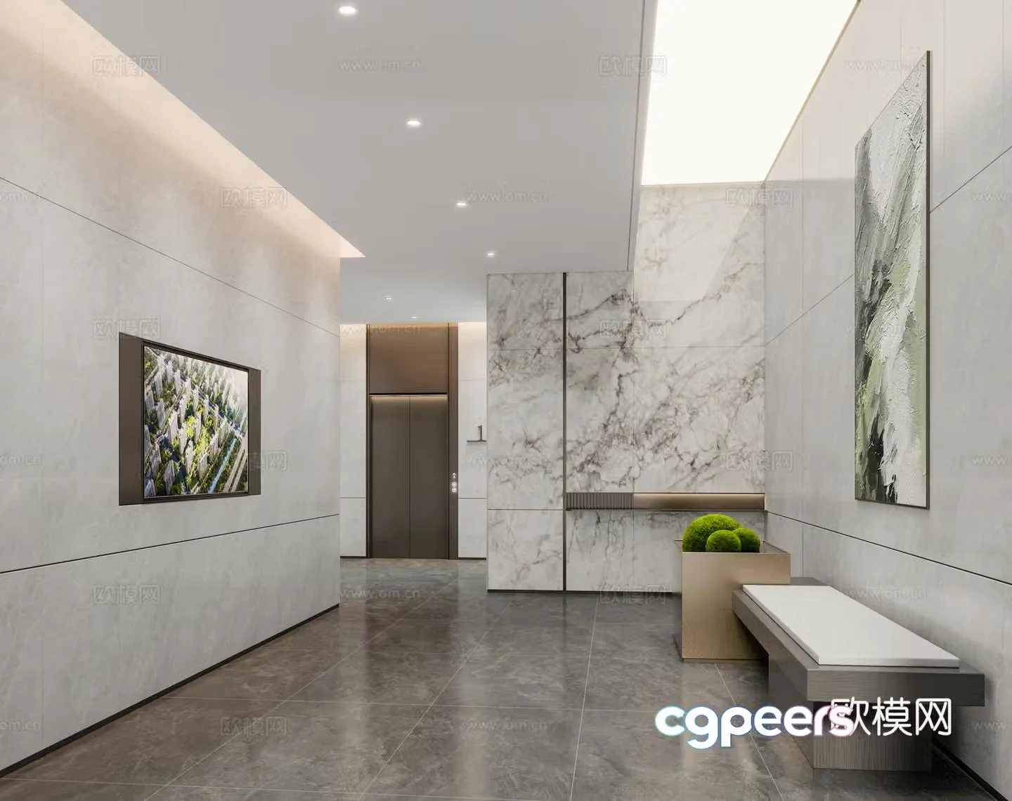 Modern entrance lobby entrance foyer 3d model