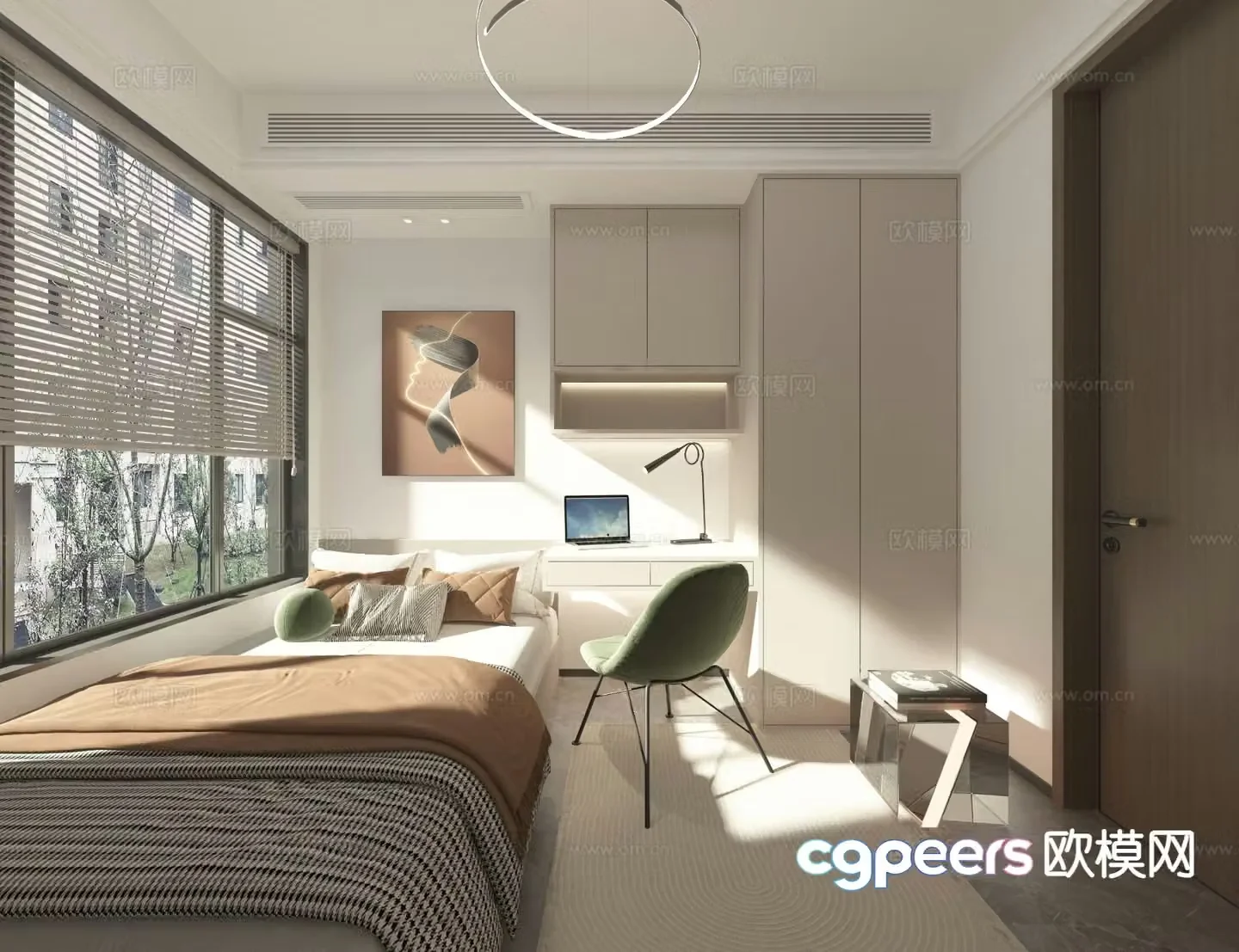 Modern tatami bedroom second bedroom 3d model
