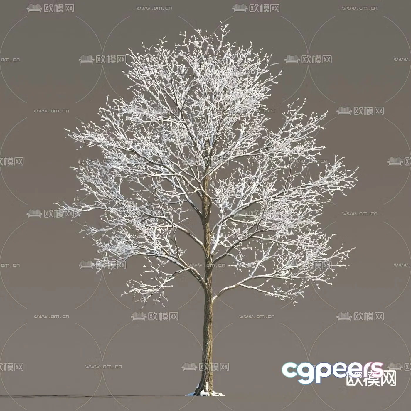 winter tree ice and snow tree frozen tree snow tree 3d model