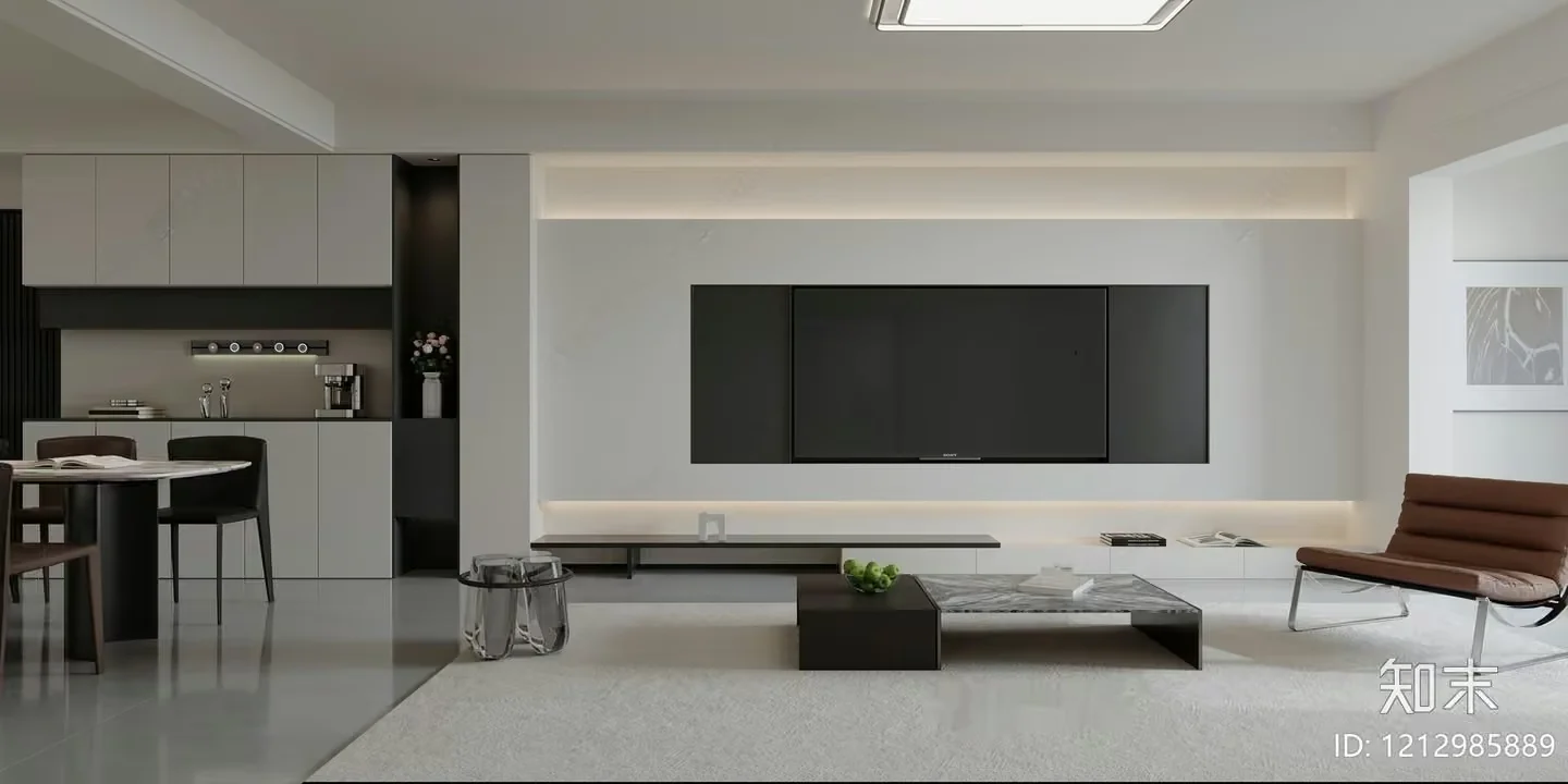 Modern Living Room 3D Model – 12796 – VRAY Render