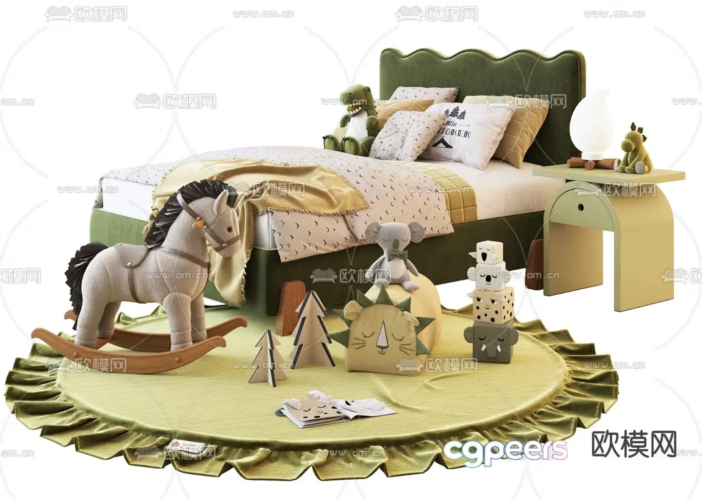 Nordic children’s bed child bed 3d model
