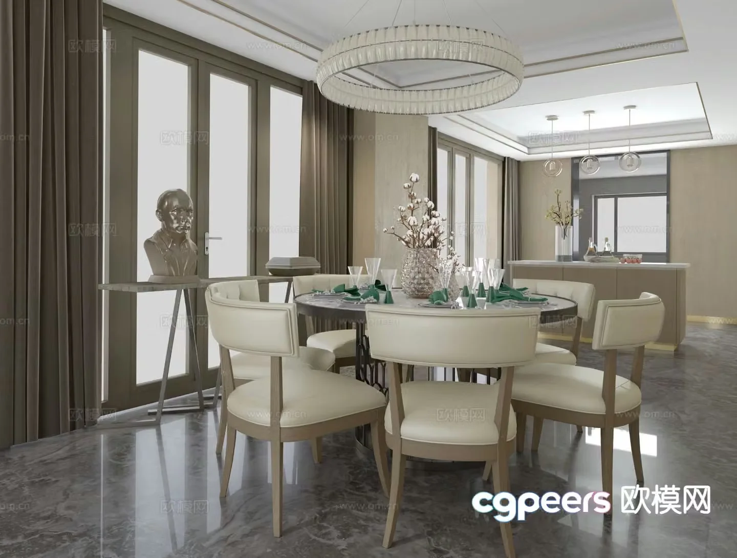 Modern restaurant 3d model