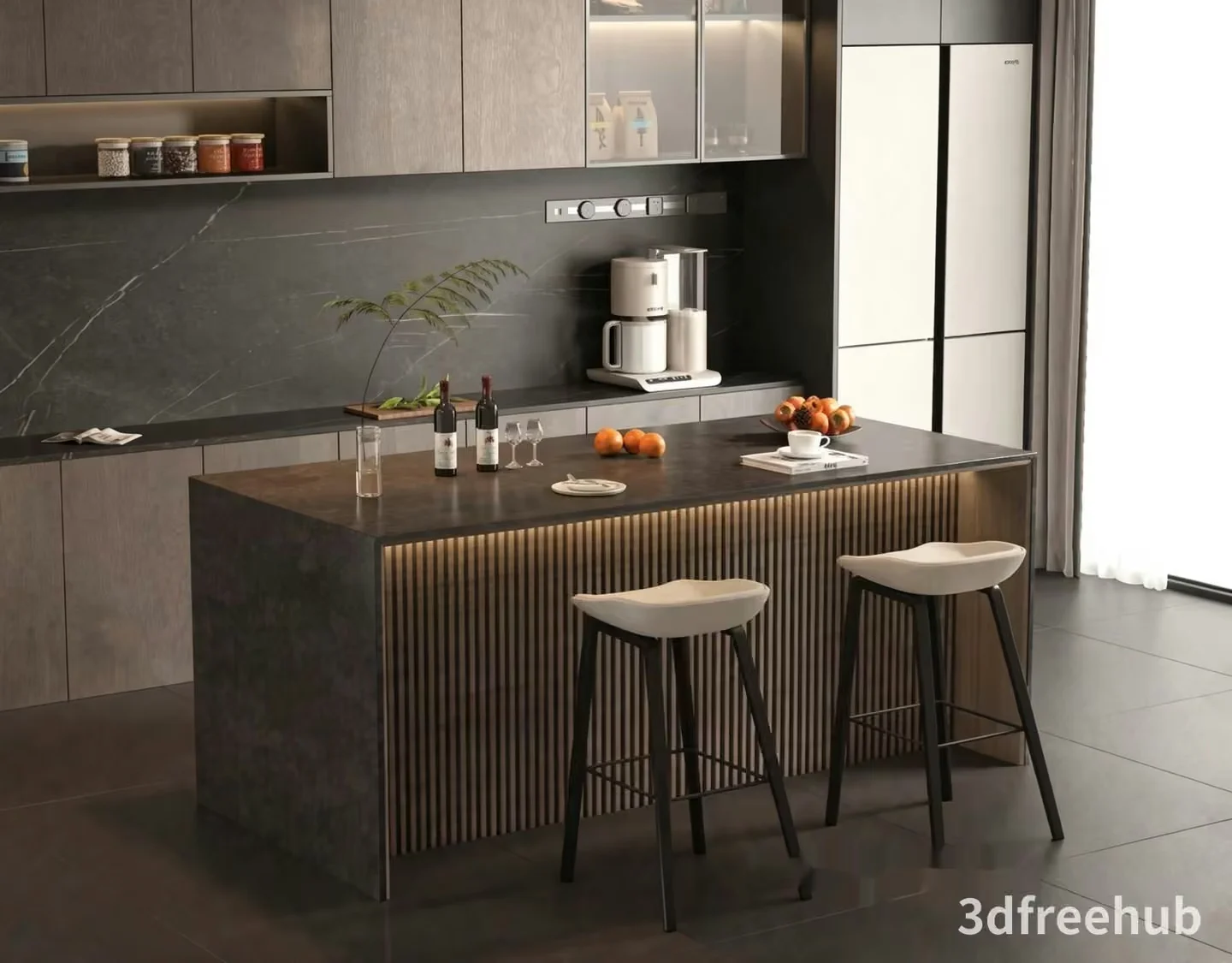 Modern Kitchen Design 3D Model – 19876 – VRAY Render