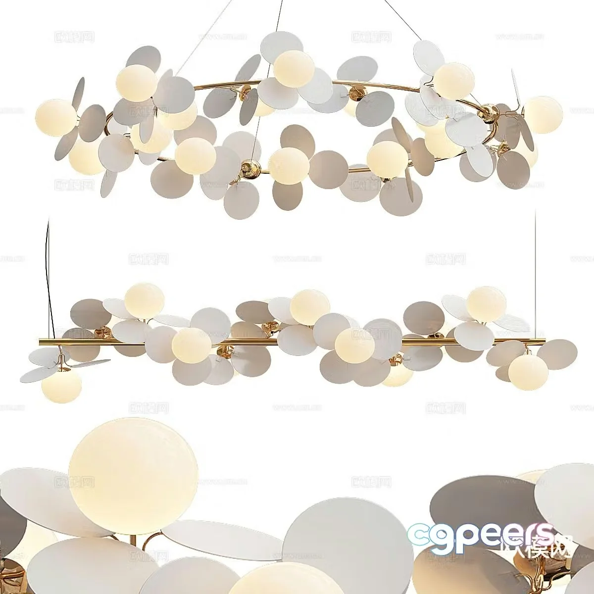 Light luxury creative chandelier 3D model