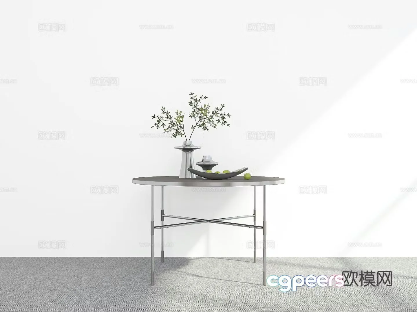 Minimalist dining table round dining table 3d model