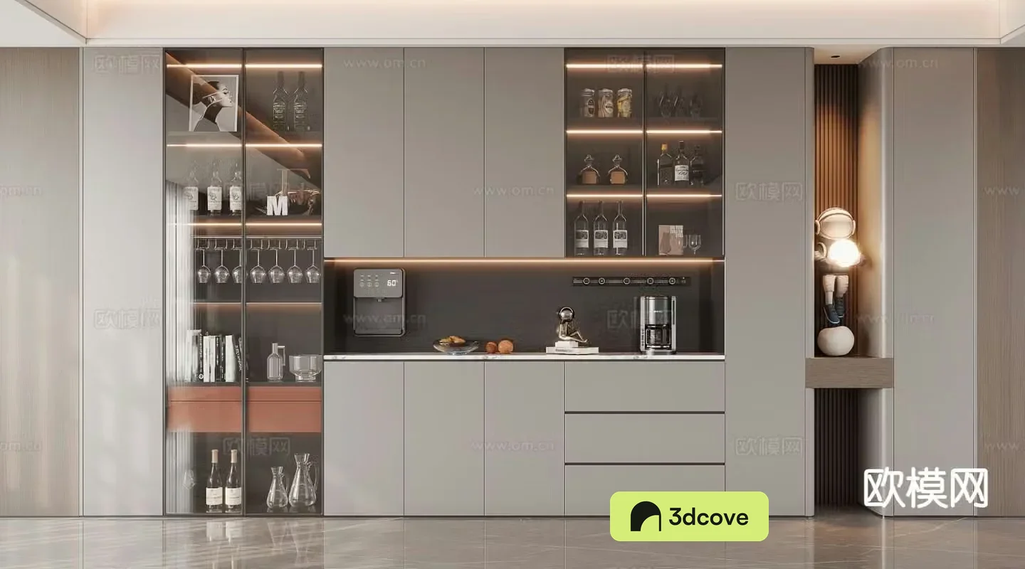 Italian glass wine cabinet