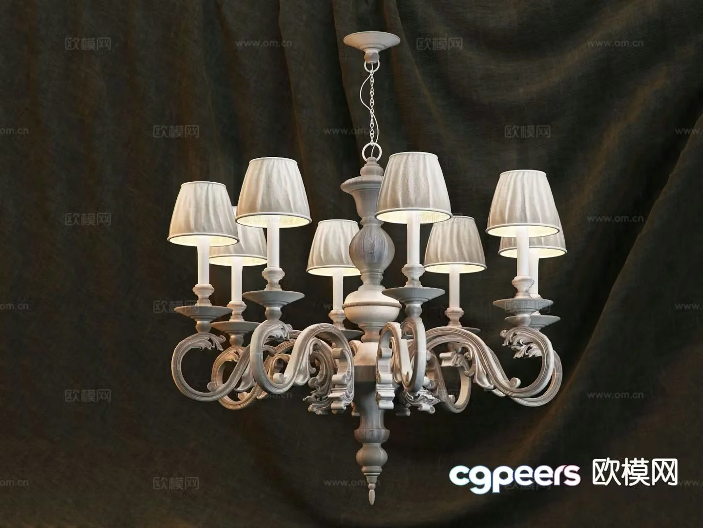European style chandelier hall chandelier 3d model
