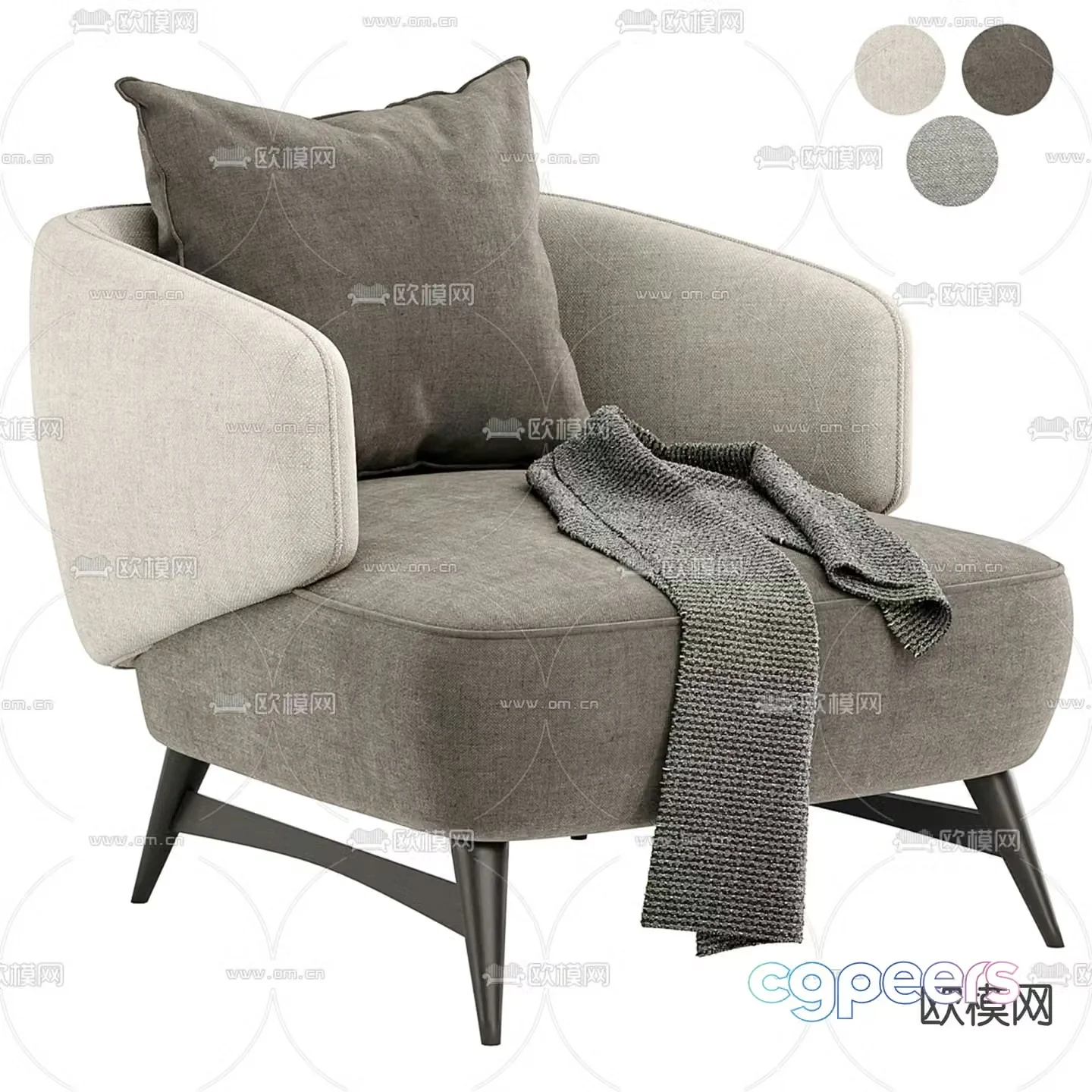 Modern sofa chair leisure chair armchair 3d model