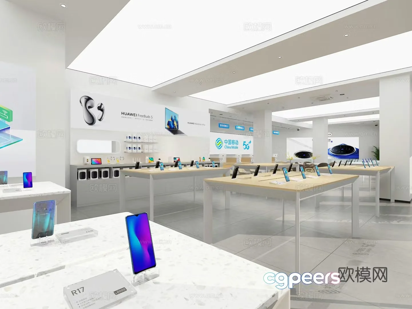 Modern digital store mobile phone store 3d model