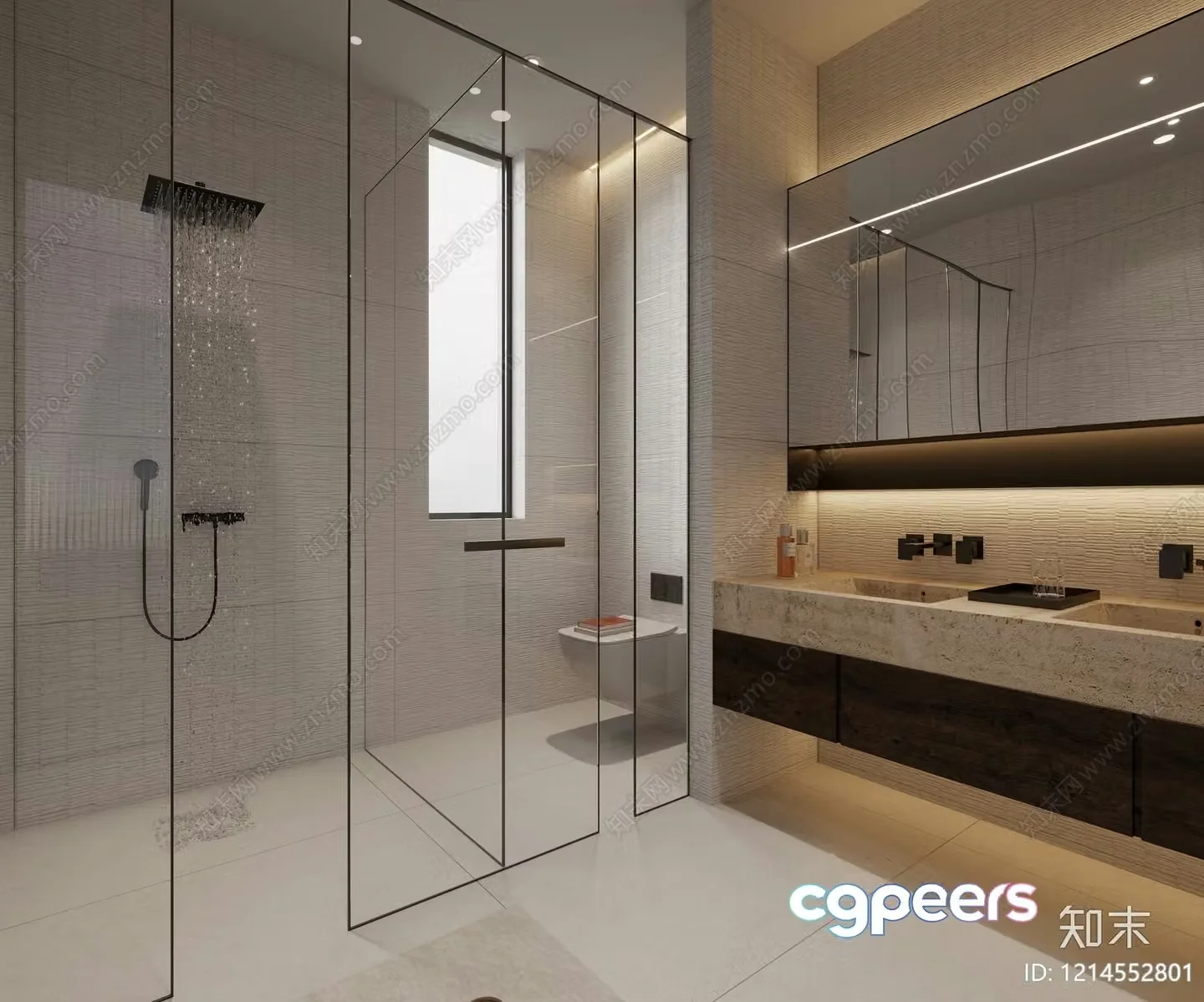 Modern Bathroom Design 3D Model – 9901 – VRAY Render