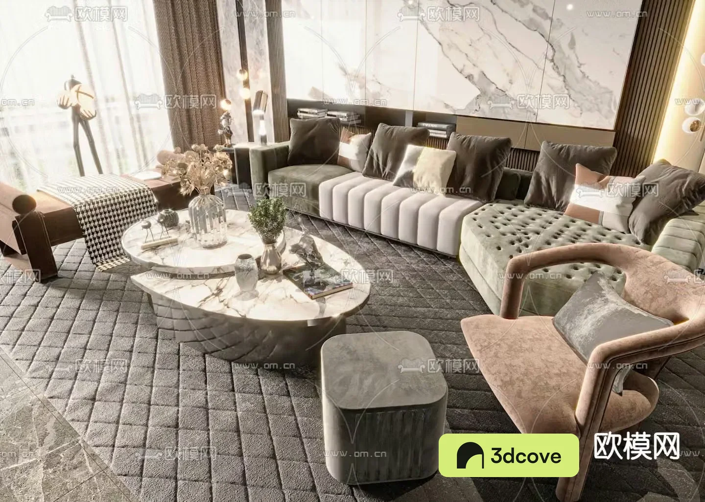 Light luxury modular sofa corner sofa