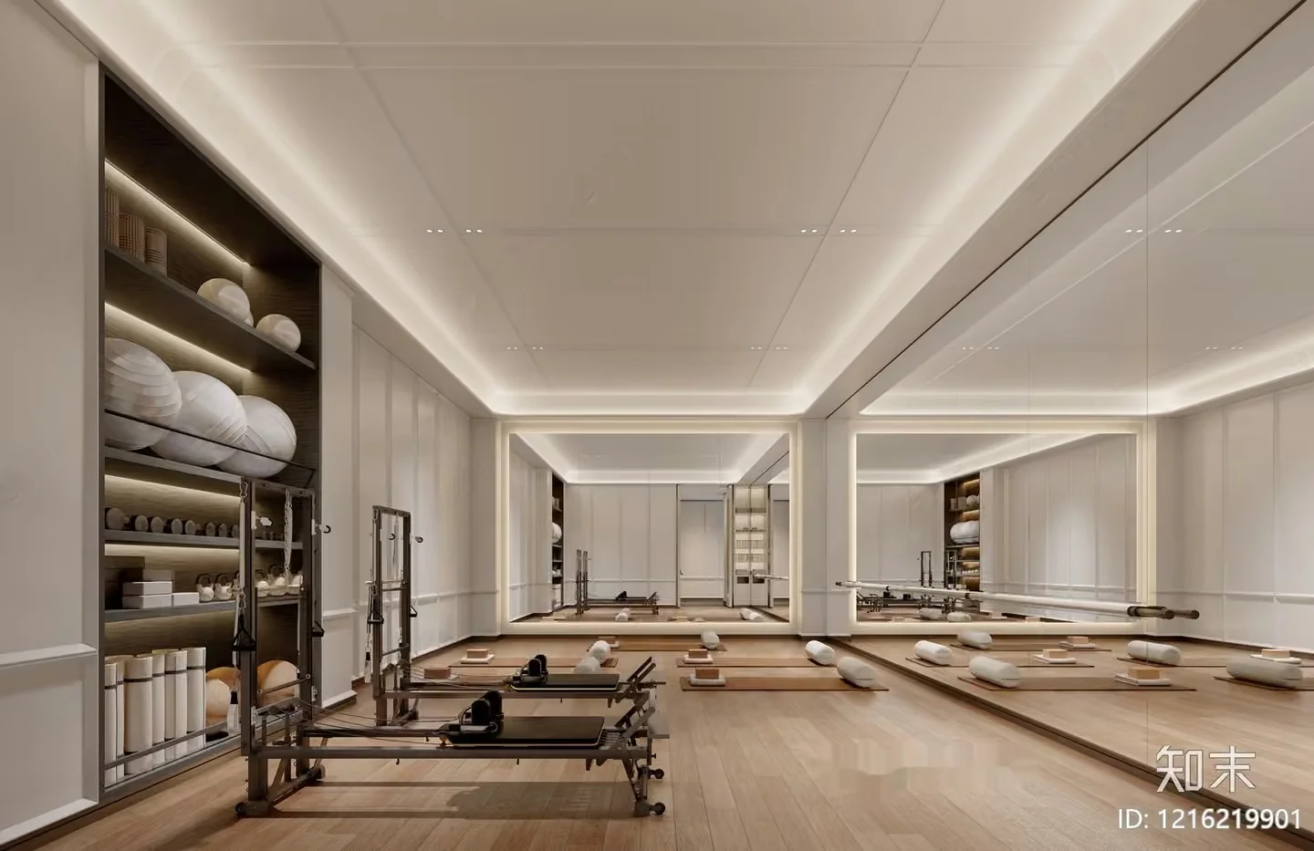 A Pilates Studio With Modern Equipment 3D Model – 13623 – VRAY Render