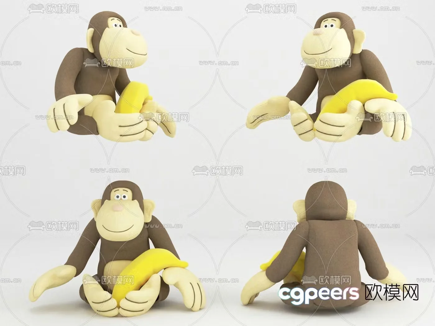 Modern monkey ragdoll toy 3d model