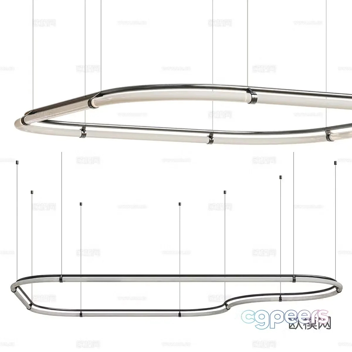 Italian light luxury decorative chandelier 3D model