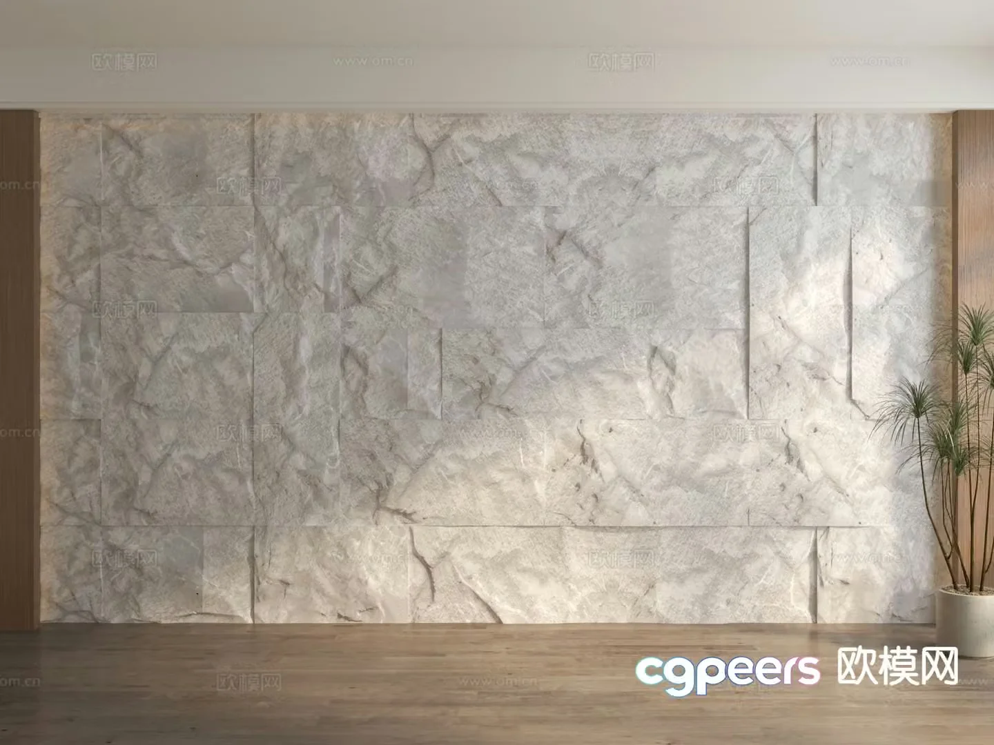 Stone background wall pu stone 3d model