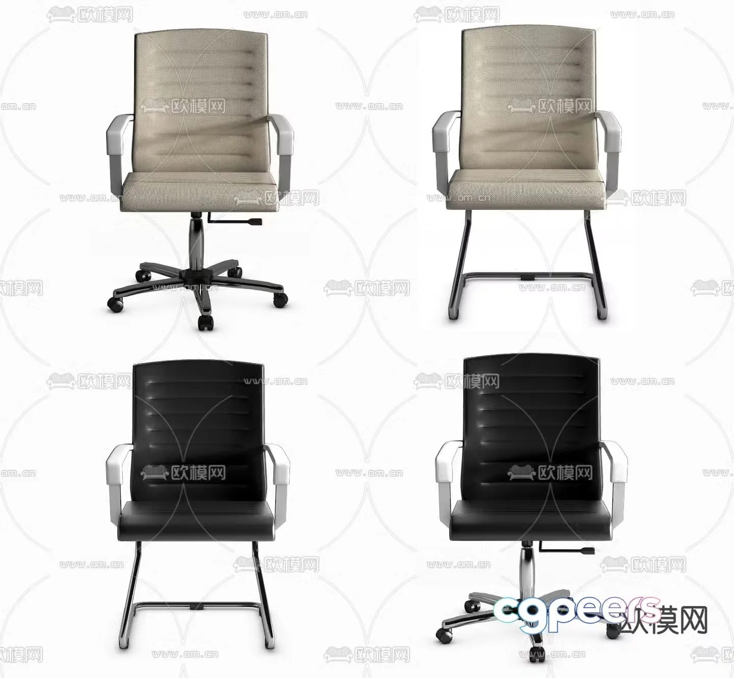 Modern office chair staff chair 3d model