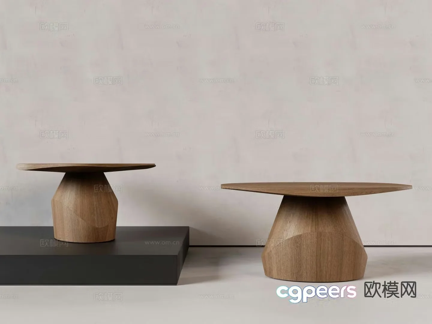 Wabi-sabi round coffee table 3d model