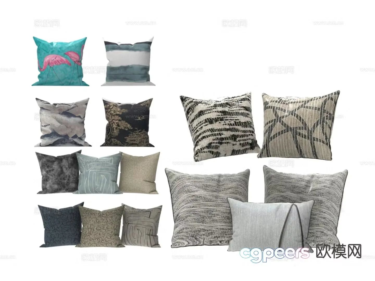 Daily necessities square pillow pillow pillow 3d model