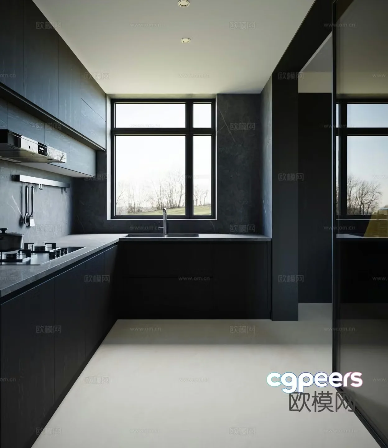 modern kitchen cabinet 3d model