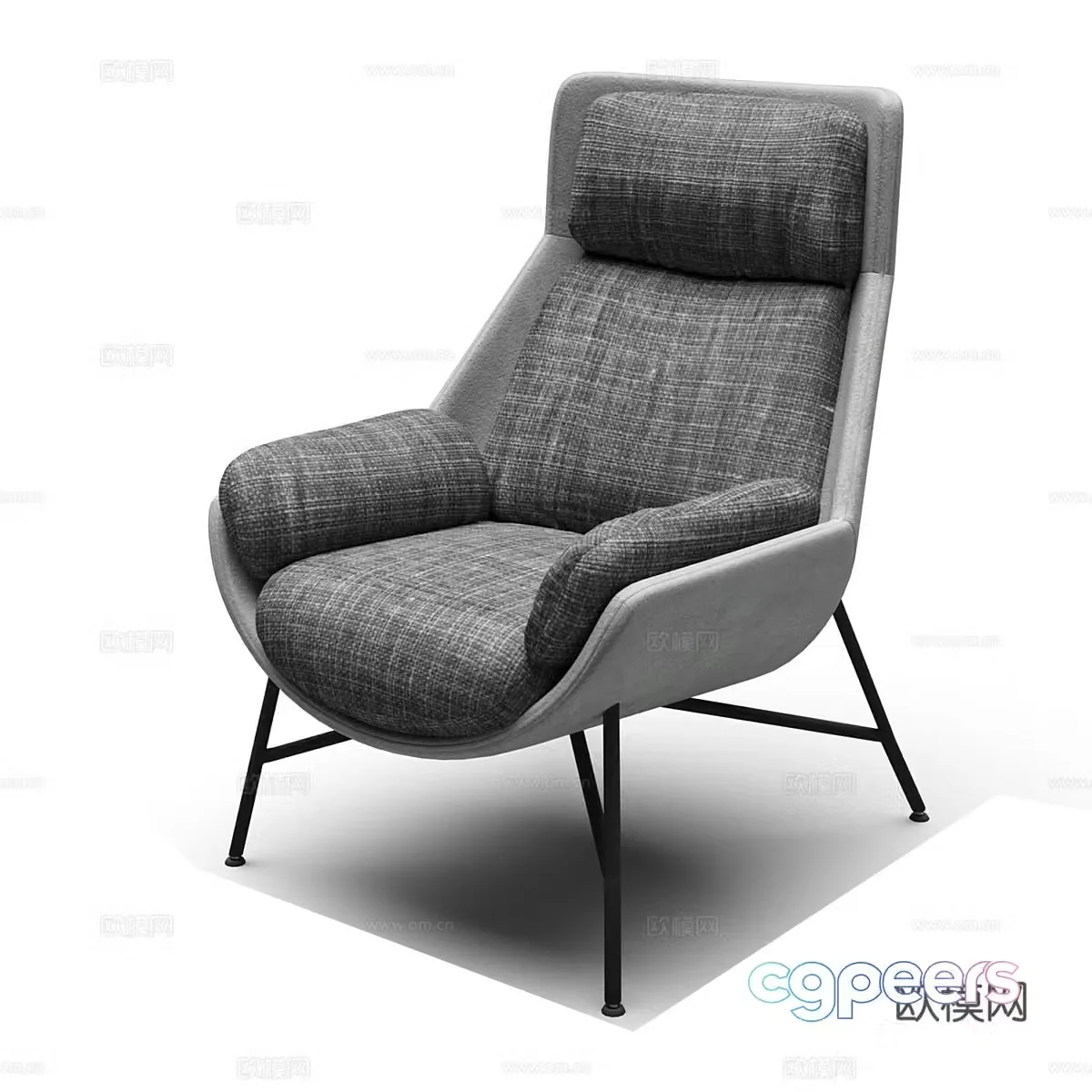 Modern simple single sofa single sofa simple sofa casual sofa 3d model