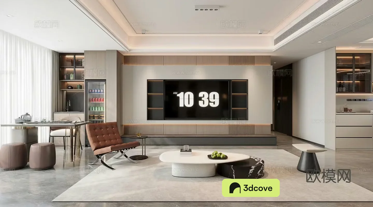 Modern minimalist TV background wall