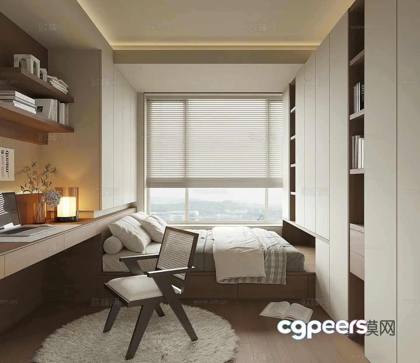 Modern tatami bedroom 3d model