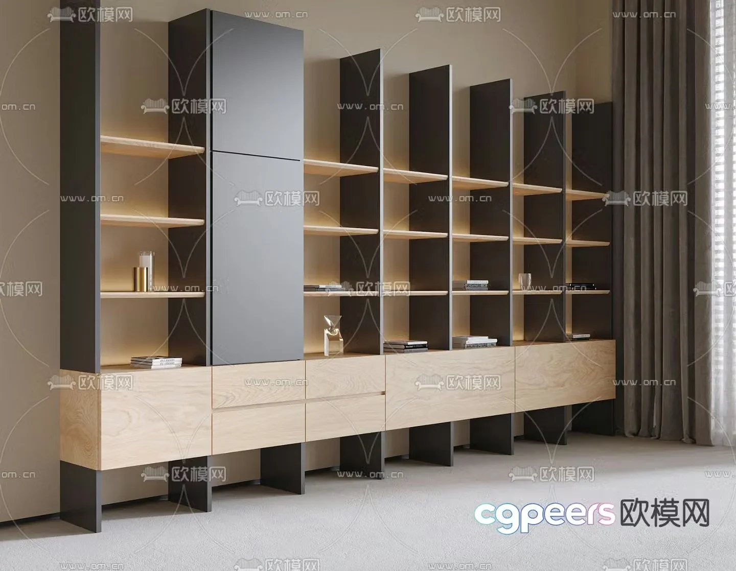 Modern decorative cabinet shelf 3d model