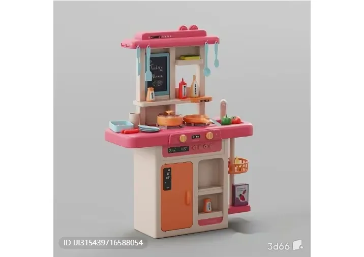 A Pink And White Toy Kitchen 3D Model – 2199 – VRAY Render